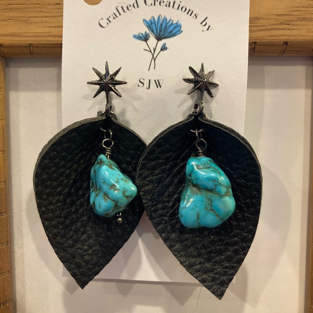Black and Turquoise Earrings